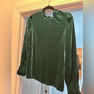 Green Velvet Top